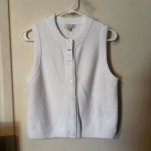 J.Crew White button up shell sweater tank - NWT